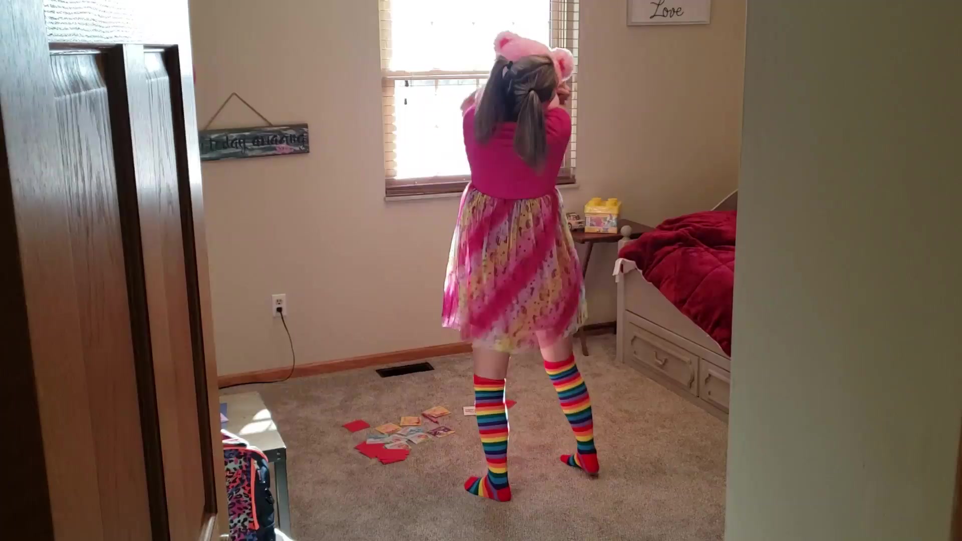 gets stuck under a table and stepbrother fucks her to get her out