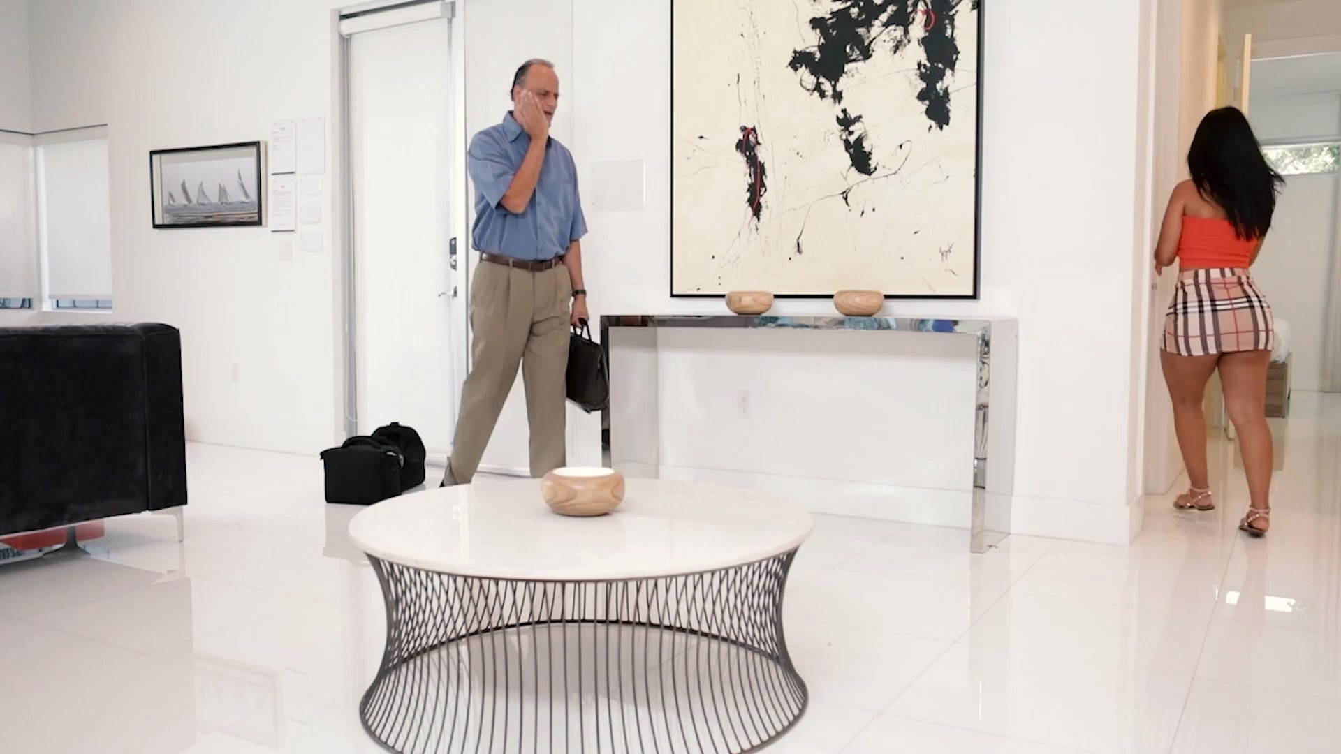 Angry StepMom Rose Monroe Fucking StepSon After Locking Husband In Washroom