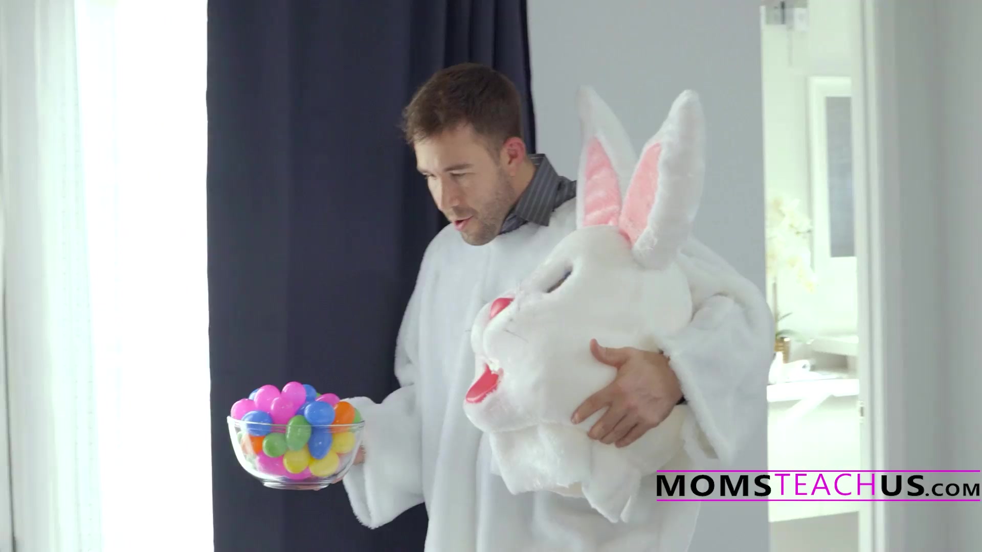 StepSon Tricks And Fucks StepMom And StepSister In A Rabbit Costume
