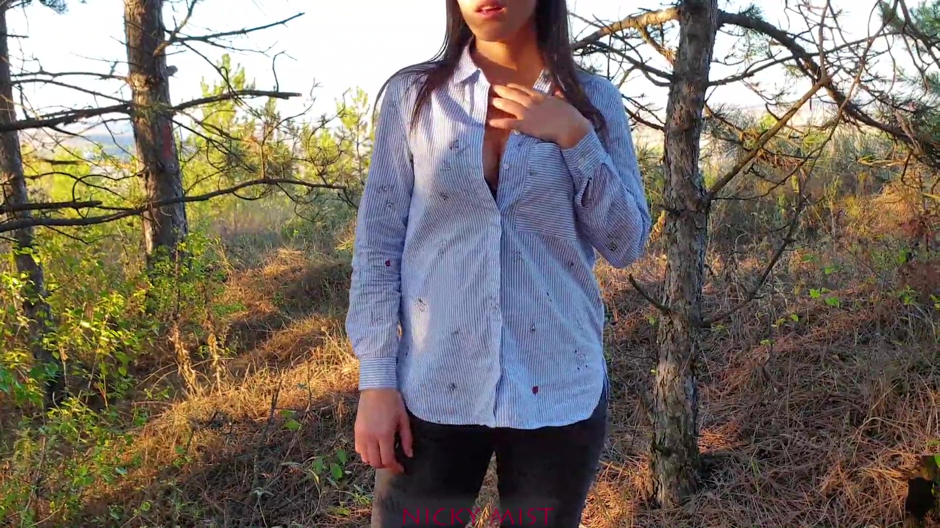 Big boobs stepsister outdoor suck my big cock cum on her tits 60 FPS