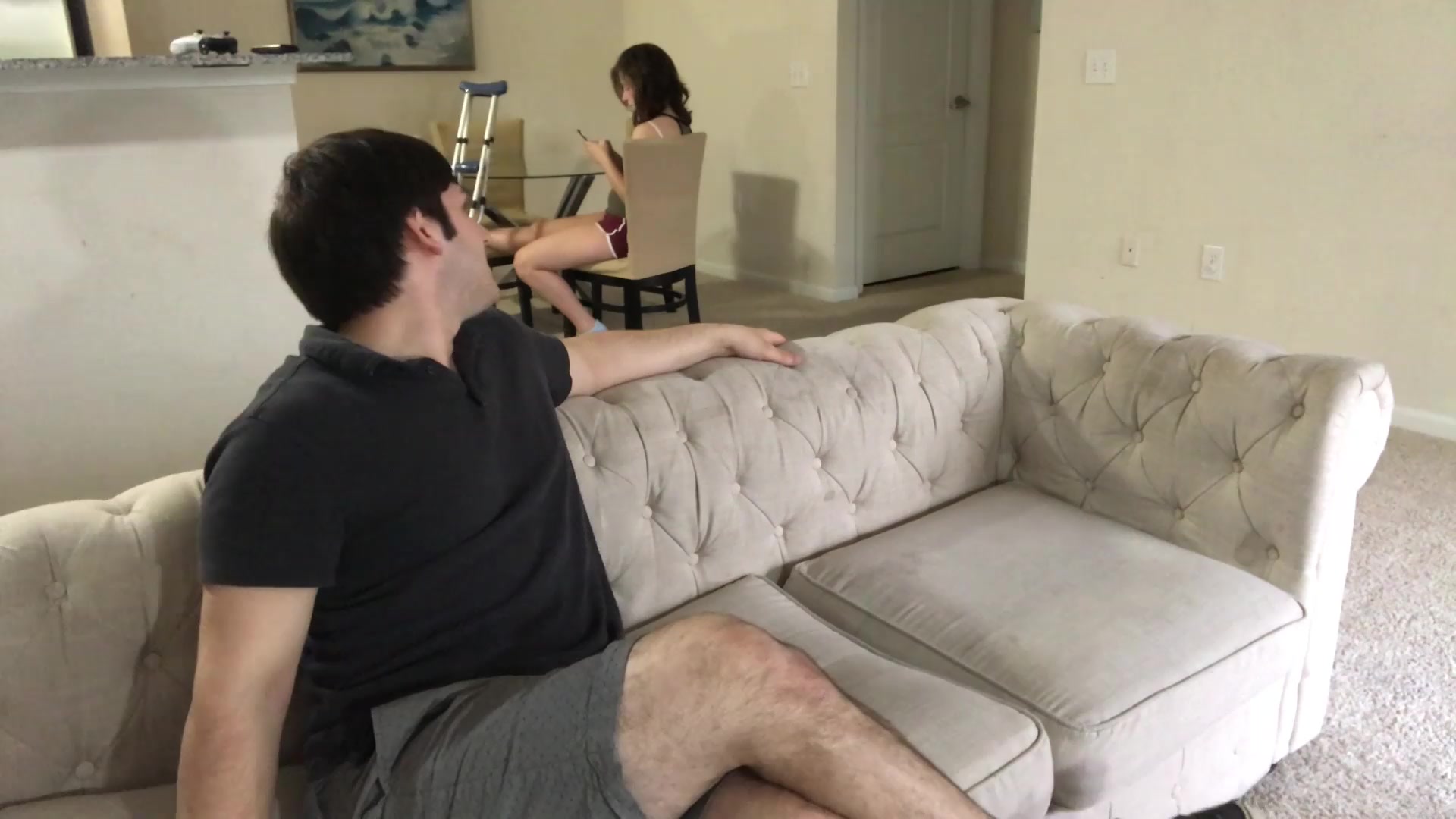 Step sister on Crutches Sucks and Fucks Catherine Grey